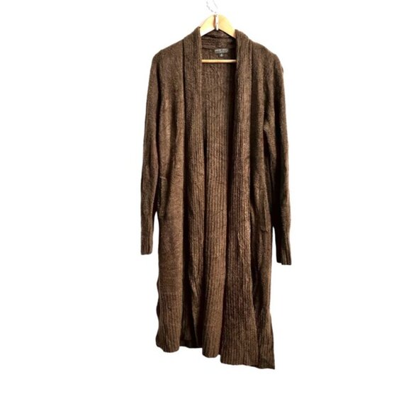 BAREFOOT DREAMS CozyChic Lite Catalina Long Cardigan Olive Green - Picture 2 of 8